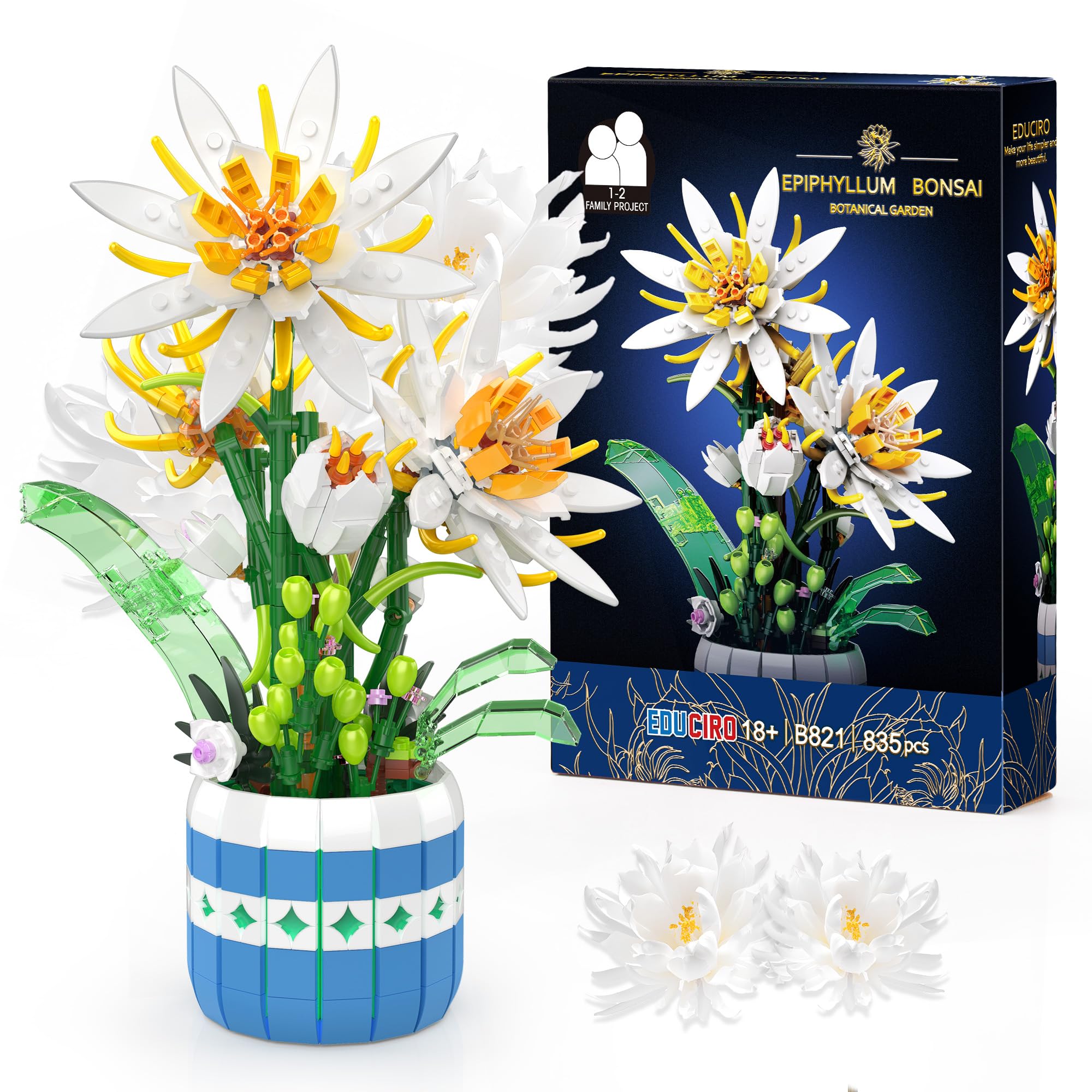 EDUCIRO Epiphyllum Flower Bouquet Building Set - Artificial Plant